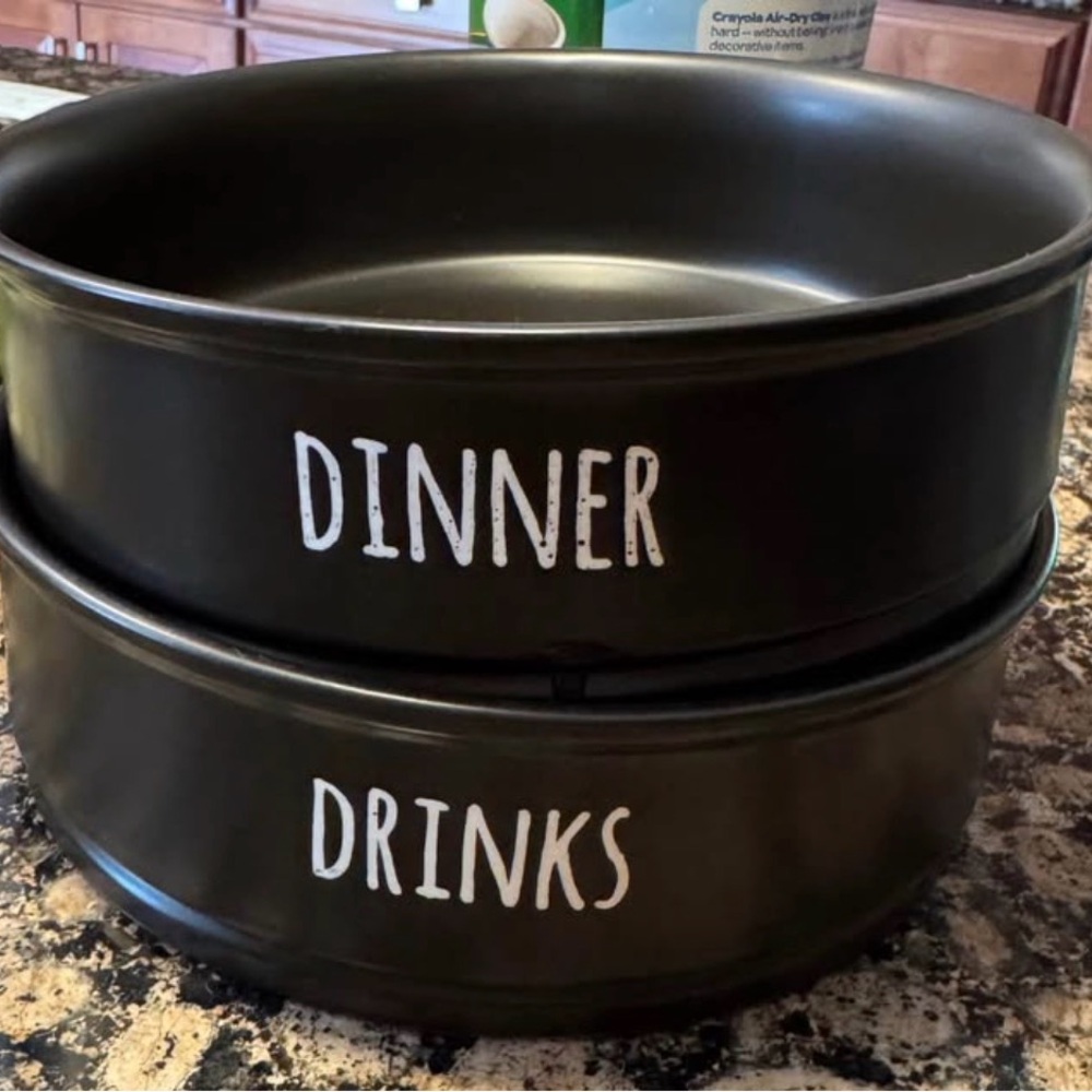 Black Stackable Dinner and Drinks Bowls